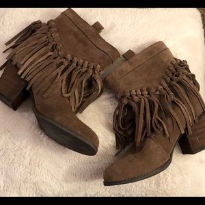Sbicca Suede Fringe Booties
